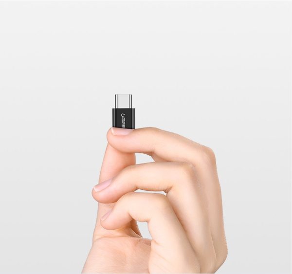 Micro USB uz USB-C adapteris — melns