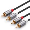 Audio kabelis 2RCA (vīriešu) - 2RCA (vīriešu) 2m - pelēks