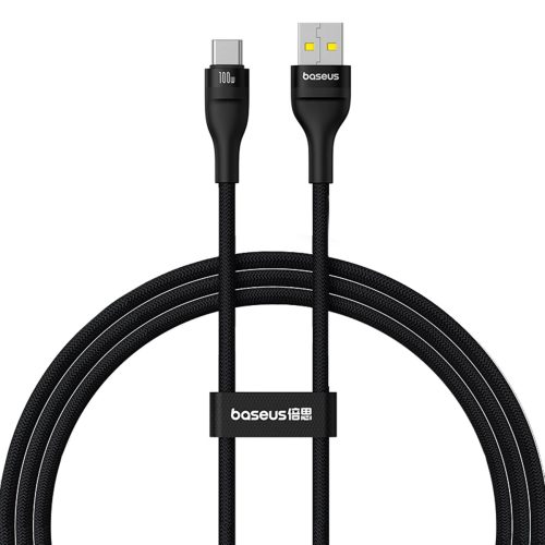 Flash 2 USB-A - USB-C 100W 1m izturīgs kabelis - melns
