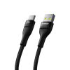 Flash 2 USB-A - USB-C 100W 1m izturīgs kabelis - melns