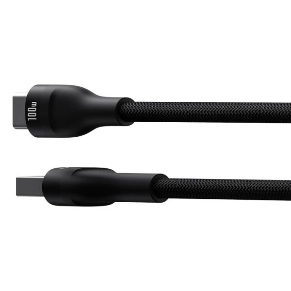 Flash 2 USB-A - USB-C 100W 1m izturīgs kabelis - melns