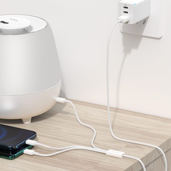 3in1 kabelis Superior Series USB-A - USB-C / iPhone Lightning / micro USB 3.5A 0.5m - balts