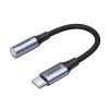 Austiņu adapteris mini ligzda 3,5 mm (sieviešu) - USB-C (vīriešu) 10 cm - pelēks