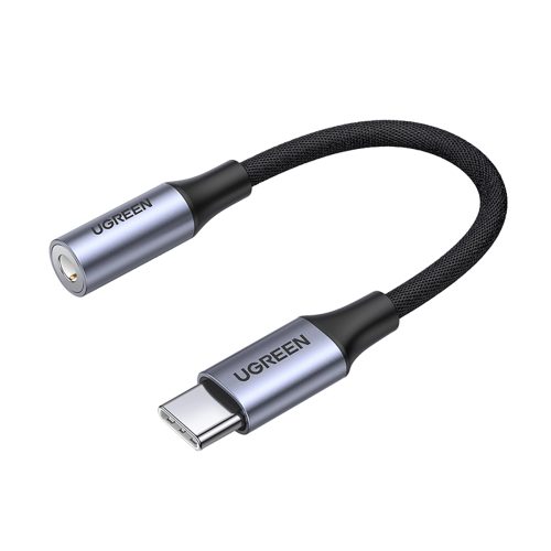Austiņu adapteris mini ligzda 3,5 mm (sieviešu) - USB-C (vīriešu) 10 cm - pelēks
