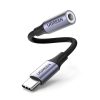 Austiņu adapteris mini ligzda 3,5 mm (sieviešu) - USB-C (vīriešu) 10 cm - pelēks