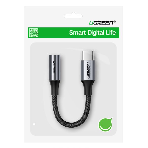 Austiņu adapteris mini ligzda 3,5 mm (sieviešu) - USB-C (vīriešu) 10 cm - pelēks