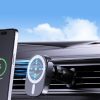 Automašīnas tālruņa turētājs ar induktīvo lādētāju kabīnes režģim 15W - melns