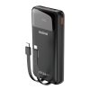 Powerbank 20000mAh ar iebūvētiem kabeļiem iPhone Lightning USB-C USB-A 22.5W PD - melns