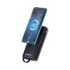 Powerbank 20000mAh ar iebūvētiem kabeļiem iPhone Lightning USB-C USB-A 22.5W PD - melns