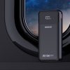 Powerbank 20000mAh ar iebūvētiem kabeļiem iPhone Lightning USB-C USB-A 22.5W PD - melns
