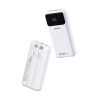 Powerbank 20000mAh ar iebūvētiem kabeļiem iPhone Lightning USB-C USB-A 22.5W PD - balts