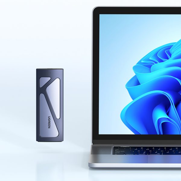 M.2 NVMe 10Gbps diska slota korpuss + USB-C - USB-A / USB-C - USB-C kabelis - melns