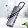 6in1 centrmezgla adapteris USB-C - HDMI USB-A USB-C PD SD TF lasītājs - pelēks