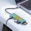 6in1 centrmezgla adapteris USB-C - HDMI USB-A USB-C PD SD TF lasītājs - pelēks