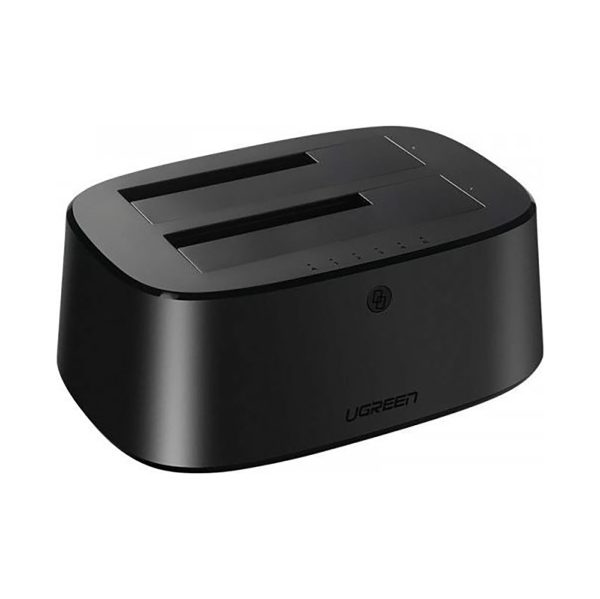 Dokstacija SATA 2.5'' 3.5'' SSD HHD diskdziņiem ar USB 3.0 ES barošanas bloku - melna