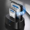 Dokstacija SATA 2.5'' 3.5'' SSD HHD diskdziņiem ar USB 3.0 ES barošanas bloku - melna