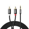Audio kabelis mini ligzda (vīriešu) - 2RCA (vīriešu) 1m - melns