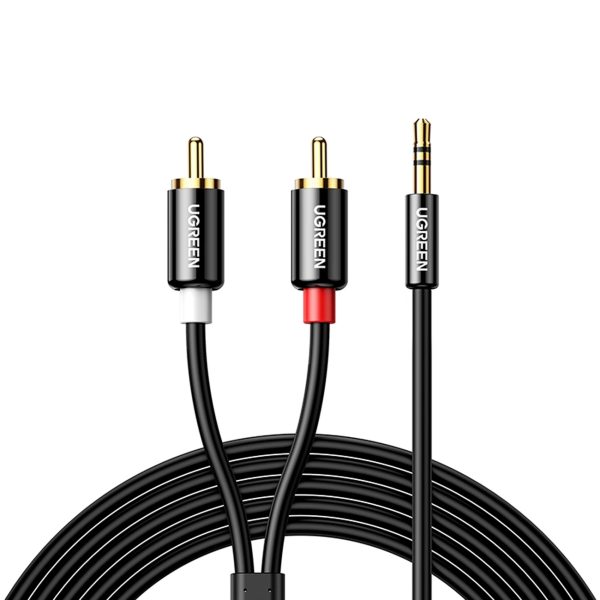 Audio kabelis mini ligzda (vīriešu) - 2RCA (vīriešu) 1m - melns