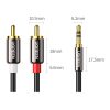 Audio kabelis mini ligzda (vīriešu) - 2RCA (vīriešu) 1m - melns