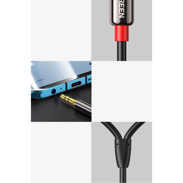 Audio kabelis mini ligzda (vīriešu) - 2RCA (vīriešu) 1m - melns