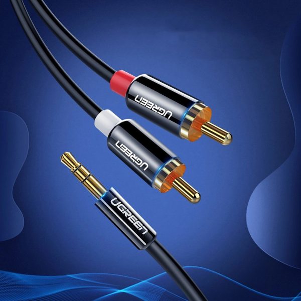 Audio kabelis mini ligzda (vīriešu) - 2RCA (vīriešu) 1m - melns