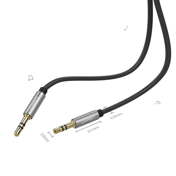 Kabeļa audio AUX mini ligzda 3.5mm 3m - melns