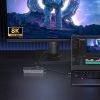 13in1 centrmezgla adapteris USB-C - USB-A / USB-C / HDMI / DisplayPort / RJ45 / SD TF / AUX / USB-C PD - pelēks