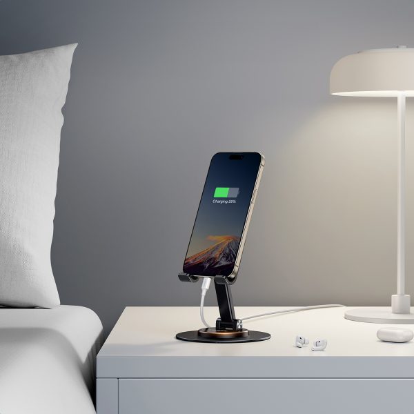 Galda statīva telefona planšetdatora turētājs - melns