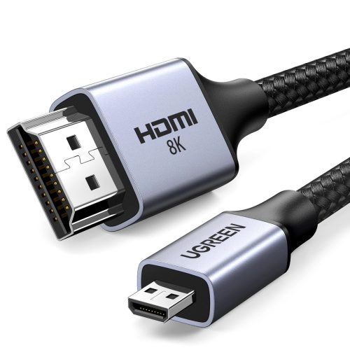 Mikro HDMI kabelis - HDMI 2.1 8K 1m - pelēks