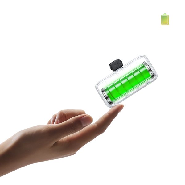 Powerbank 5000mAh integrēts USB-C (vīriešu) / USB-C (sieviešu) savienotājs - pelēks
