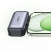 Powerbank 5000mAh integrēts USB-C (vīriešu) / USB-C (sieviešu) savienotājs - pelēks