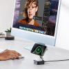3in1 MagSafe Qi2 USB-C bezvadu lādētājs tālruņa austiņām - melns