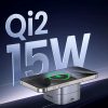 3in1 MagSafe Qi2 USB-C bezvadu lādētājs tālruņa austiņām - melns