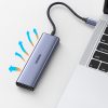 6in1 centrmezgla adapteris USB-C - HDMI / USB-A / SD TF karšu lasītājs - pelēks