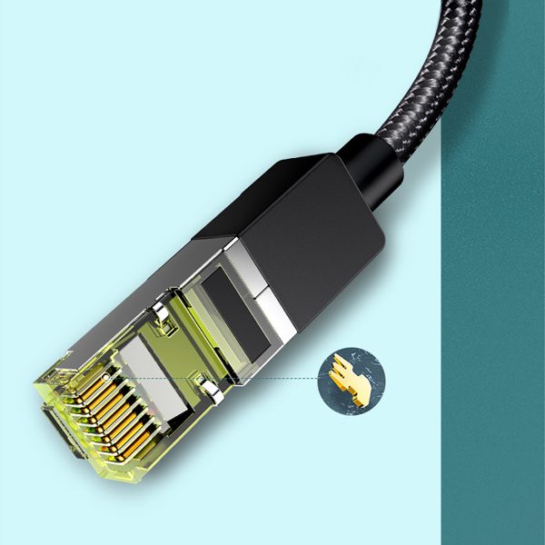 Ethernet tīkla kabelis RJ45 Cat 7 10Gbps 2m - melns