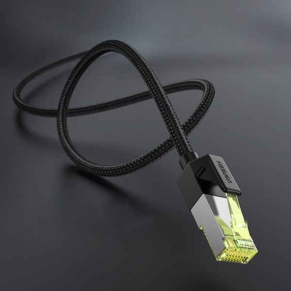 Ethernet tīkla kabelis RJ45 Cat 7 10Gbps 2m - melns