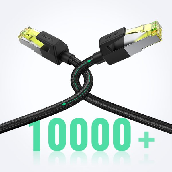 Ethernet tīkla kabelis RJ45 Cat 7 10Gbps 2m - melns