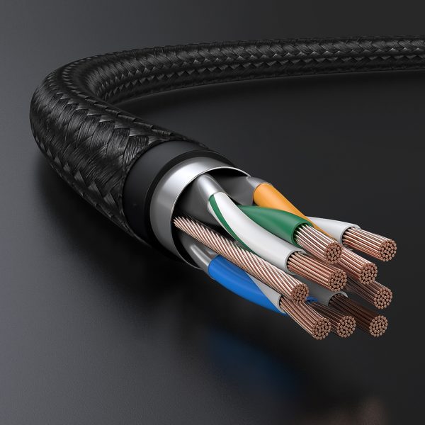 Ethernet tīkla kabelis RJ45 Cat 7 10Gbps 2m - melns