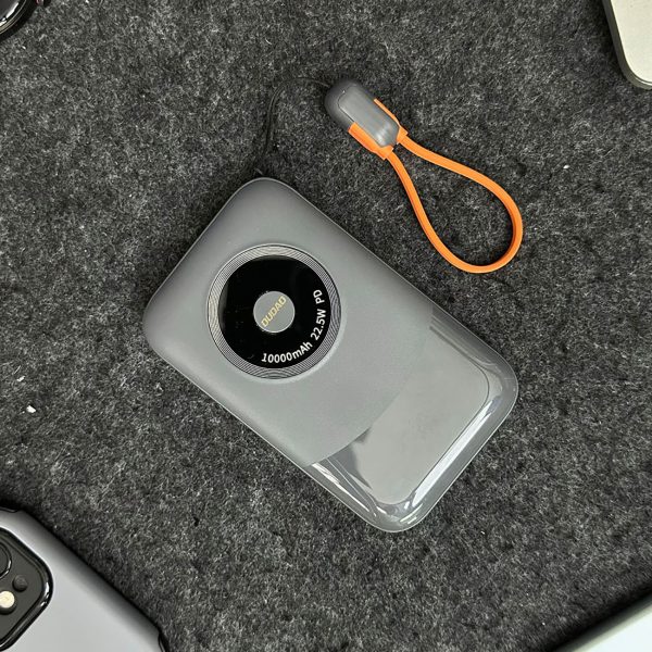 Powerbank K21 Mini 10000mAh 22.5W USB-A / USB-C - pelēks