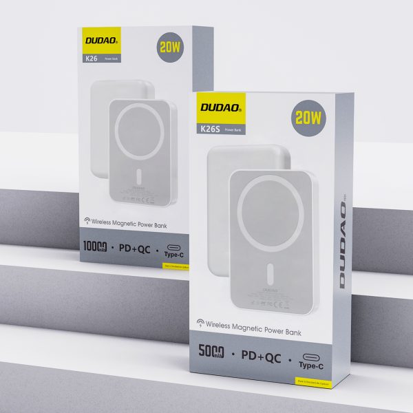 Powerbank K26 10000mAh 20W USB-A / USB-C / MagSafe - balts