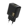 2.4A USB-A sienas lādētājs - melns