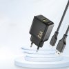 2.4A USB-A sienas lādētājs - melns