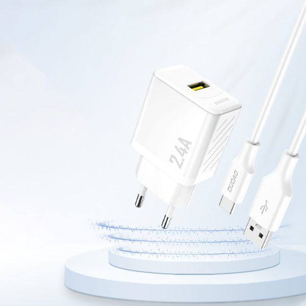 2.4A USB-A sienas lādētājs - balts