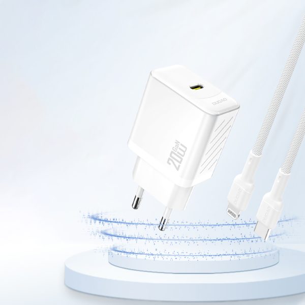 PD20W GaN USB-C sienas lādētājs - balts