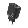 25 W ātrs sienas lādētājs USB-A USB-C - melns