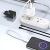 25 W ātrs sienas lādētājs USB-A USB-C - melns