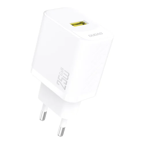 GaN 25W USB-A sienas lādētājs - balts