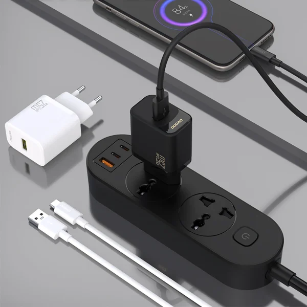 GaN 25W USB-A sienas lādētājs - balts