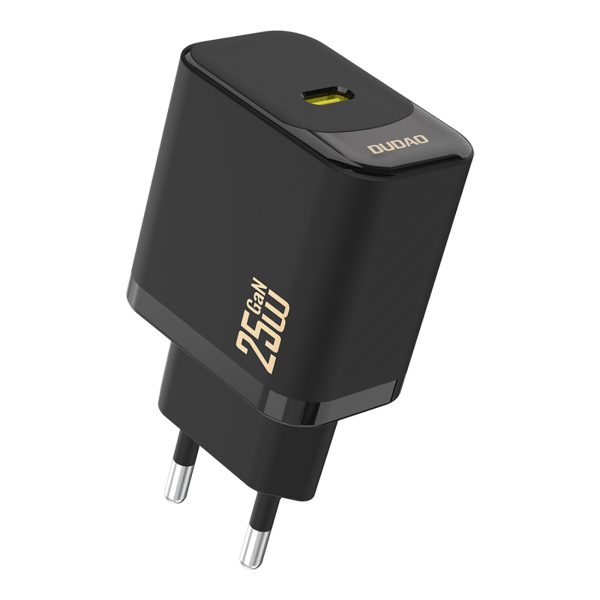 25 W GaN USB-C sienas lādētājs - melns