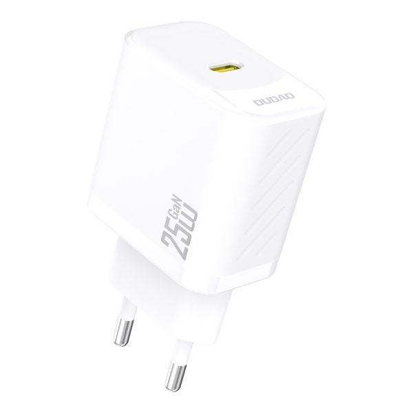 25 W GaN USB-C sienas lādētājs — balts